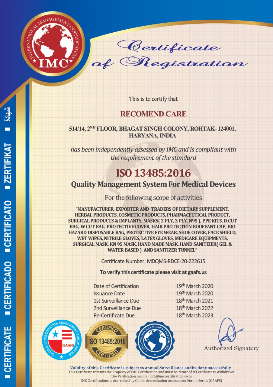 Certificate of ISO Registration